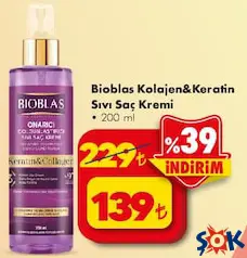 BİOBLAS KOLAJEN & KERATİN SIVI SAÇ KREMİ 200 ML indirimli fiyat BİOBLAS KOLAJEN & KERATİN SIVI SAÇ KREMİ 200 ML fiyat ve kampanya bilgisi